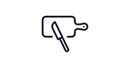 chopping board icon. Thin line chopping board icon from kitchen collection. Outline vector isolated on white background. Editable chopping board symbol can be used web and mobile