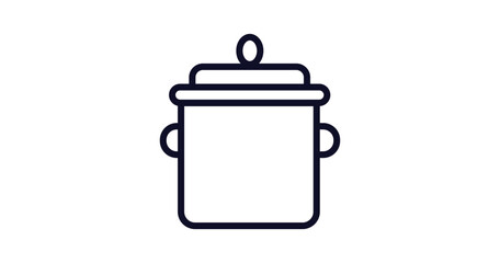 saucepan icon. Thin line saucepan icon from kitchen collection. Outline vector isolated on white background. Editable saucepan symbol can be used web and mobile