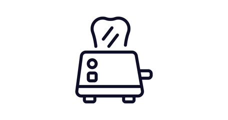 toaster icon. Thin line toaster icon from kitchen collection. Outline vector isolated on white background. Editable toaster symbol can be used web and mobile