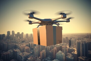 Fast and Efficient Drone Delivery Service in the City Concept of Shipping, Logistic, and E-commerce