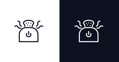 bun warmer icon. Thin line bun warmer icon from kitchen collection. Outline vector isolated on dark blue and white background. Editable bun warmer symbol can be used web and mobile