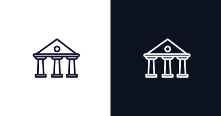 greek icon. Thin line greek icon from history collection. Outline vector isolated on dark blue and white background. Editable greek symbol can be used web and mobile