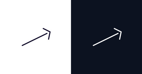 arrow icon. Thin line arrow icon from history collection. Outline vector isolated on dark blue and white background. Editable arrow symbol can be used web and mobile