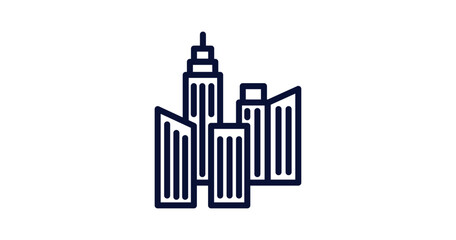 skyline icon. Thin line skyline icon from construction collection. Outline vector isolated on white background. Editable skyline symbol can be used web and mobile