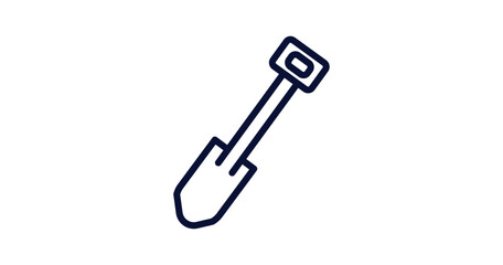short shovel icon. Thin line short shovel icon from construction collection. Outline vector isolated on white background. Editable short shovel symbol can be used web and mobile