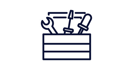 tool bag icon. Thin line tool bag icon from construction collection. Outline vector isolated on white background. Editable tool bag symbol can be used web and mobile
