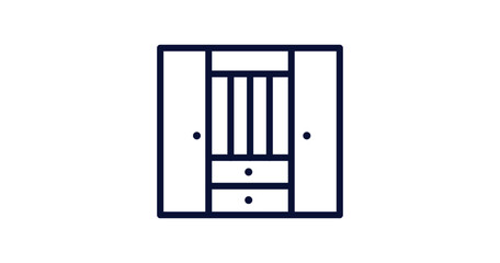 big closet icon. Thin line big closet icon from construction collection. Outline vector isolated on white background. Editable big closet symbol can be used web and mobile