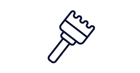 sand brush icon. Thin line sand brush icon from construction collection. Outline vector isolated on white background. Editable sand brush symbol can be used web and mobile