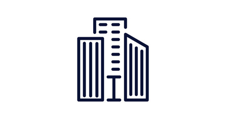 big building icon. Thin line big building icon from construction collection. Outline vector isolated on white background. Editable big building symbol can be used web and mobile