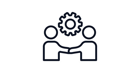 partnership icon. Thin line partnership icon from business and analytics collection. Outline vector isolated on white background. Editable partnership symbol can be used web and mobile