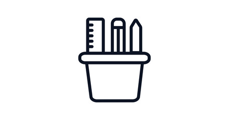 supplies icon. Thin line supplies icon from business and analytics collection. Outline vector isolated on white background. Editable supplies symbol can be used web and mobile