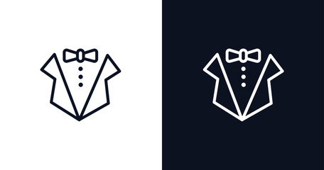 dress code icon. Thin line dress code icon from business and analytics collection. Outline vector isolated on dark blue and white background. Editable dress code symbol