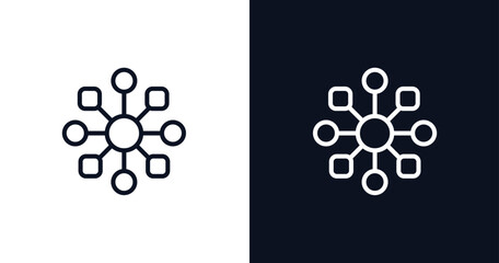 variety icon. Thin line variety icon from business and analytics collection. Outline vector isolated on dark blue and white background. Editable variety symbol