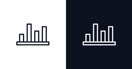 bar stats icon. Thin line bar stats icon from business and analytics collection. Outline vector isolated on dark blue and white background. Editable bar stats symbol can be used web and mobile