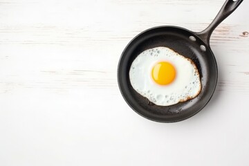 Fried egg top view. Generate Ai