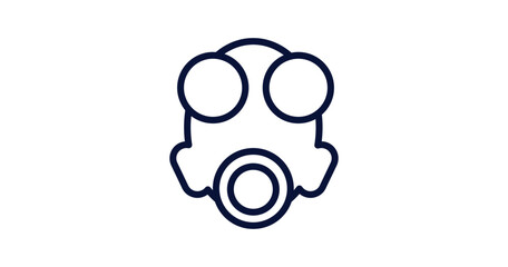 gas mask icon. Thin line gas mask icon from military and war and  collection. Outline vector isolated on white background. Editable gas mask symbol can be used web and mobile