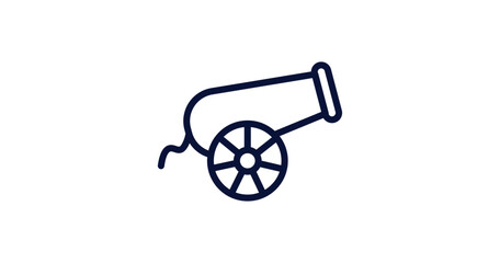 canon icon. Thin line canon icon from military and war and  collection. Outline vector isolated on white background. Editable canon symbol can be used web and mobile