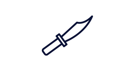 Fototapeta premium knife icon. Thin line knife icon from military and war and collection. Outline vector isolated on white background. Editable knife symbol can be used web and mobile