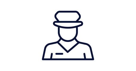 officer icon. Thin line officer icon from military and war and  collection. Outline vector isolated on white background. Editable officer symbol can be used web and mobile