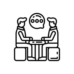 Interview icon in vector. Illustration
