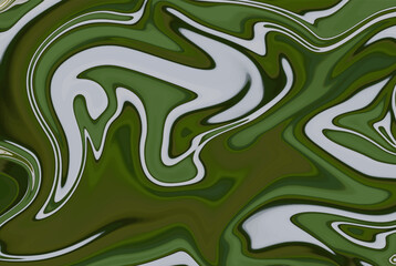 Obraz premium Abstract gray green wavy lines background, fluid flow vector design, design element