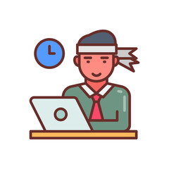 Hard Working icon in vector. Illustration