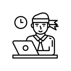 Hard Working icon in vector. Illustration