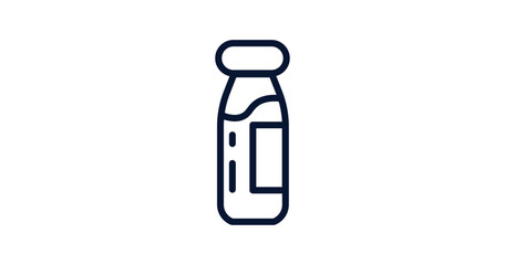 Fototapeta premium milk jar icon. Thin line milk jar icon from agriculture and farm collection. Outline vector isolated on white background. Editable milk jar symbol can be used web and mobile