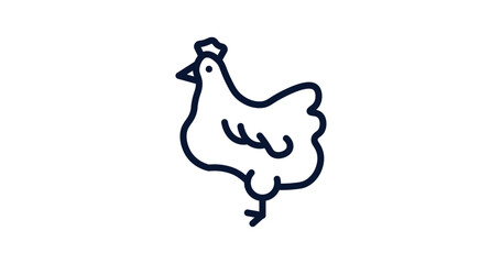 hen icon. Thin line hen icon from agriculture and farm collection. Outline vector isolated on white background. Editable hen symbol can be used web and mobile