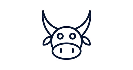 ox icon. Thin line ox icon from agriculture and farm collection. Outline vector isolated on white background. Editable ox symbol can be used web and mobile