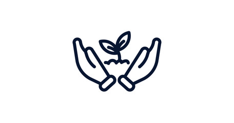 planting icon. Thin line planting icon from agriculture and farm collection. Outline vector isolated on white background. Editable planting symbol can be used web and mobile