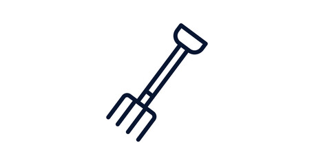 pitchfork icon. Thin line pitchfork icon from agriculture and farm collection. Outline vector isolated on white background. Editable pitchfork symbol can be used web and mobile