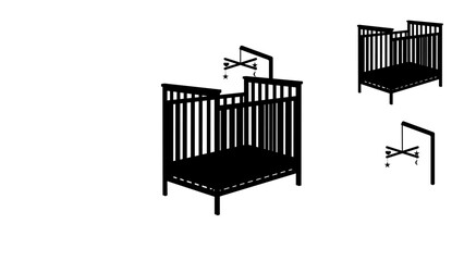Baby crib silhouette
