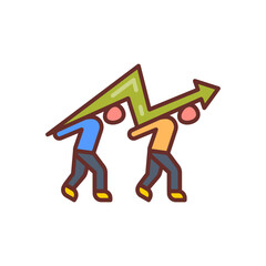 Struggle icon in vector. Illustration