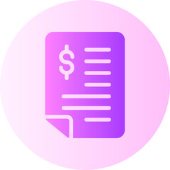 Fototapeta premium invoice gradient icon