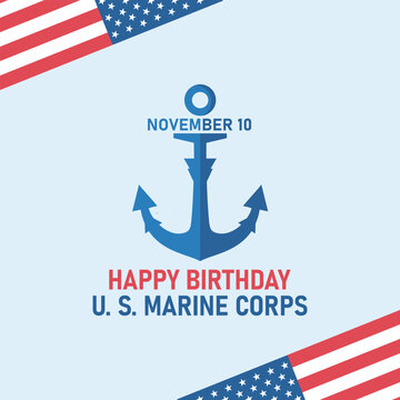 U.S. Marine Corps Birthday, on November 10th across United States of America, modern background vector illustration