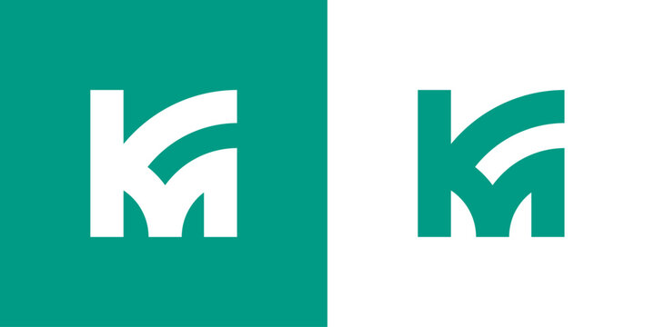 Logo Monogram Letter KM Vector Illustrations