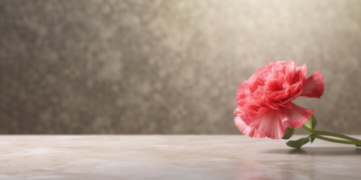 Carnation flower copy space blurred background, AI Generated