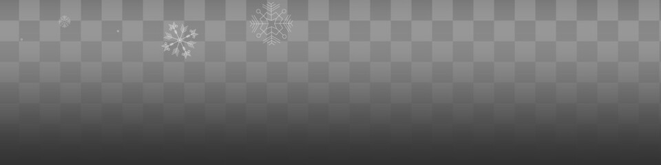Gray Snowflake Vector Blue Panoramic Background.