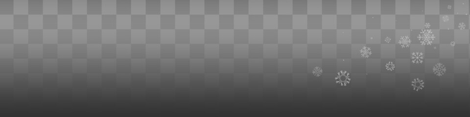 White Snowfall Vector Blue Panoramic Background.