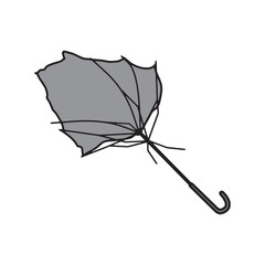 ボロボロに壊れた傘のイラスト