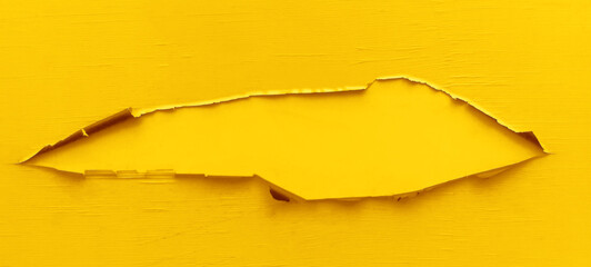 yellow ripped membrane with paper slik, layered and editable. two layers of punched film.  empty...