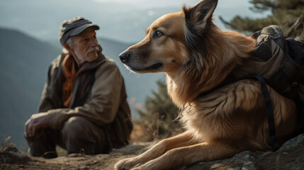a happy dog ​​in nature