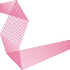 Pink origami paper. Angles