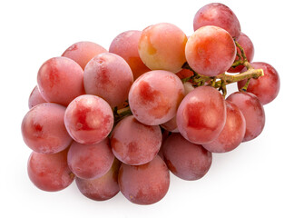 Queen Nina Grape On white background, Red grape isolate on white with clipping path.