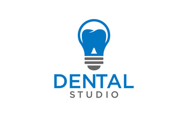 Dental studio vector logo design. dentist logo	
