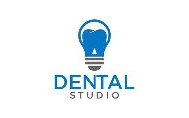 Dental studio vector logo design. dentist logo	
