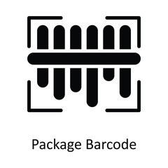 Package Barcode Vector   solid Icon Design illustration. Shipping and delivery Symbol on White background EPS 10 File