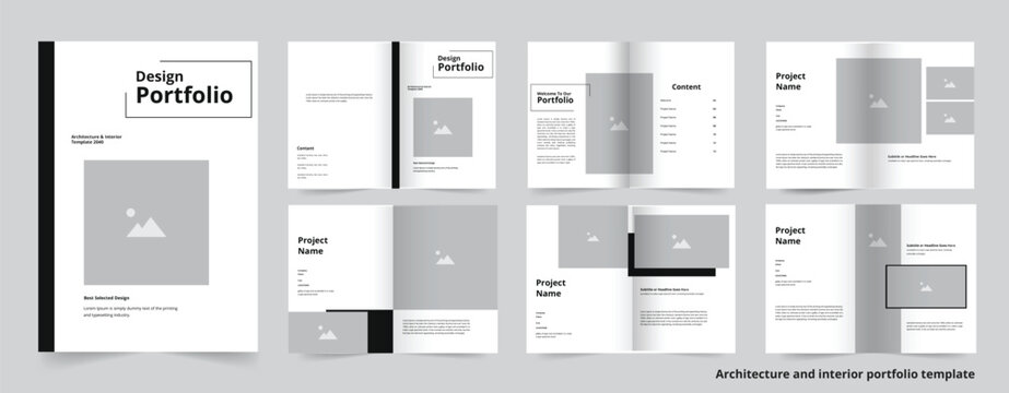 Portfolio design template or architecture and interior portfolio template