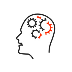 Vector mental disorders icon, pictogram, sign, symbol